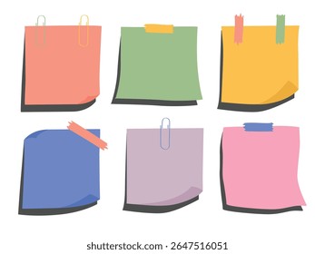 Conjunto de notas pegajosas de colores