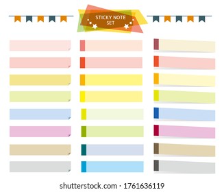 Coloridas notas pegajosas, pegajosas banderas de papel, cinta adhesiva
