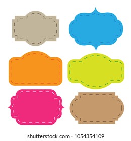 Set Colorful Stitch Labels Stock Vector (Royalty Free) 1054354109 ...