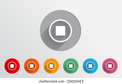 Set of colorful stop icons