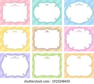 A set of colorful striped frames in a European retro shape
(6: 5 ratio rectangular banner template)