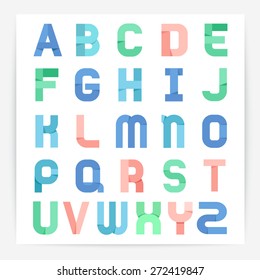 Set of Colorful Stylish Alphabet : Vector Illustration