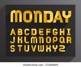 Set of Colorful Stylish Monday Alphabet : Vector Illustration