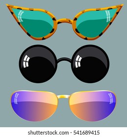 Set of colorful suglasses