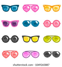 Set of colorful sunglasses