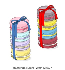 Coloridos macarones dulces