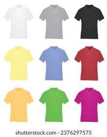 Set of colorful t shirts. vector