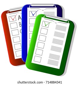 Set colorful tablet paper with text and with letters, with shadow.  Can be used as a background on a web site, template, texture, icons.