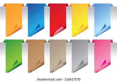 A set of colorful tag labels with own area for copy. Vector illustration.