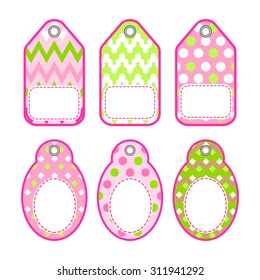 Set colorful tags for design and scrapbooking. Vector.