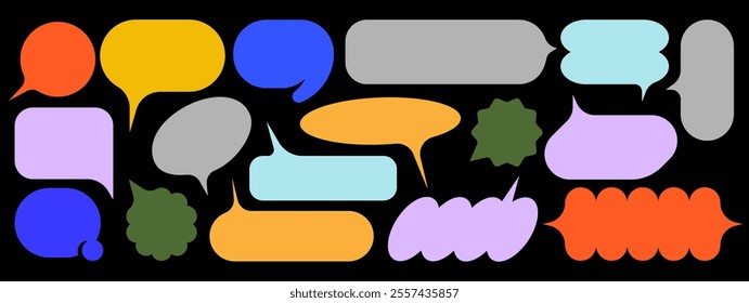 Set of colorful talking speech balloons Bubble Conversation Chat Debate, speech balloon, chat bubble line art vector icons for apps and websites