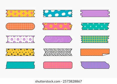 Set of Colorful Tapes. Abstract Pattern Tapes