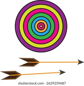 Set von bunten Ziel mit Pfeilen, Vektorgrafik