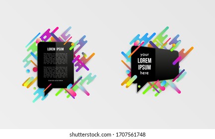 Set of colorful templates with abstract gradient shapes. Neon color lines and cards in a modern trendy design style. Futuristic vector lined background