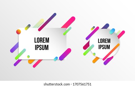 Conjunto de plantillas coloridas con formas de degradado abstracto. Líneas de color neón y tarjetas en un moderno estilo de diseño. Fondo vectorial futurista alineado