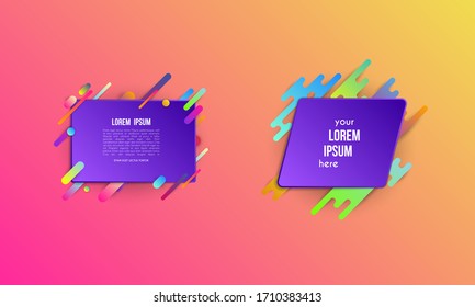 Eine Reihe von bunten Vorlagen mit abstrakten Farbverlauf-Formen. Neonfarben und -karten in modernem Design. Futuristische Vektorillustration, ausgekleideter Hintergrund