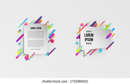 Set of colorful templates with abstract gradient shapes. Neon color lines and cards in a modern trendy design style. Futuristic vector lined background