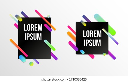 Set of colorful templates with abstract gradient shapes. Neon color lines and cards in a modern trendy design style. Futuristic vector lined background