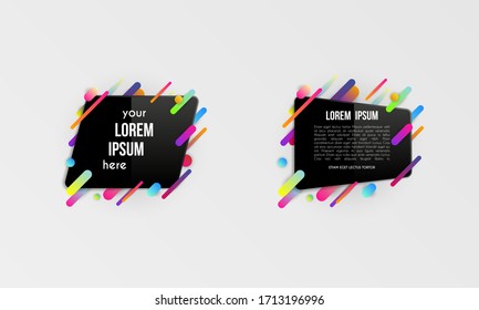 Set of colorful templates with abstract gradient shapes. Neon color lines and cards in a modern trendy design style. Futuristic vector lined background