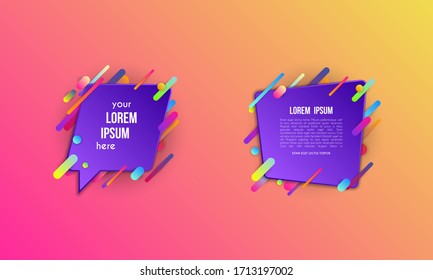 Set of colorful templates with abstract gradient shapes. Neon color lines and cards in a modern trendy design style. Futuristic vector lined background