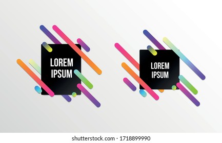Set of colorful templates with abstract gradient shapes. Neon color lines and cards in a modern trendy design style. Futuristic vector lined background