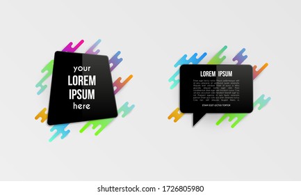Conjunto de plantillas coloridas con formas de degradado abstracto. Líneas de color neón y tarjetas de diseño moderno. Fondo vectorial futurista