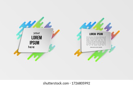 Set of colorful templates with abstract gradient shapes. Neon color lines and cards in a modern trendy design style. Futuristic vector lined background