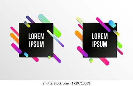 Farbige Vorlagen mit abstrakten Farbverlaufsformen. Neonfarbene Linien und Karten in modernem Design. Futuristischer Vektor-Hintergrund