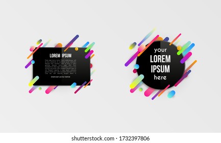 Set of colorful templates with abstract gradient shapes. Neon color lines and cards in a modern trendy design style. Futuristic vector lined background