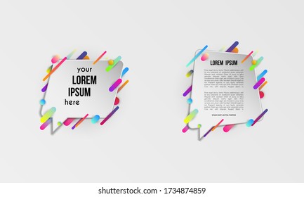 Conjunto de plantillas coloridas con formas de degradado abstracto. Líneas de color neón y tarjetas de diseño moderno. Fondo vectorial futurista