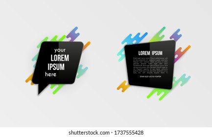 Set of colorful templates with abstract gradient shapes. Neon color lines and cards in a modern trendy design style. Futuristic vector lined background