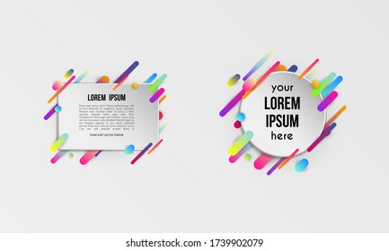 Set of colorful templates with abstract gradient shapes. Neon color lines and cards in a modern trendy design style. Futuristic vector lined background