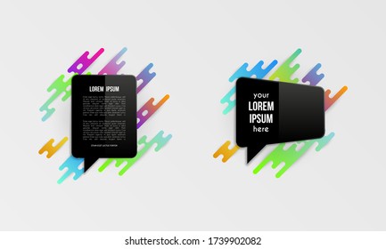 Set of colorful templates with abstract gradient shapes. Neon color lines and cards in a modern trendy design style. Futuristic vector lined background