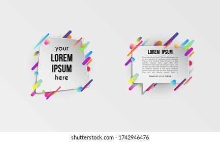 Farbige Vorlagen mit abstrakten Farbverlaufsformen. Neonfarbene Linien und Karten in modernem Design. Futuristischer Vektor-Hintergrund