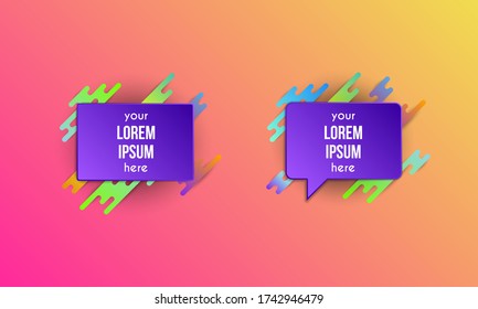 Conjunto de plantillas coloridas con formas de degradado abstracto. Líneas de color neón y tarjetas de diseño moderno. Fondo vectorial futurista