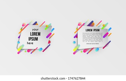 Set of colorful templates with abstract gradient shapes. Neon color lines and cards in a modern trendy design style. Futuristic vector lined background