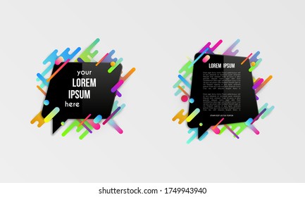 Set of colorful templates with abstract gradient shapes. Neon color lines and cards in a modern trendy design style. Futuristic vector lined background
