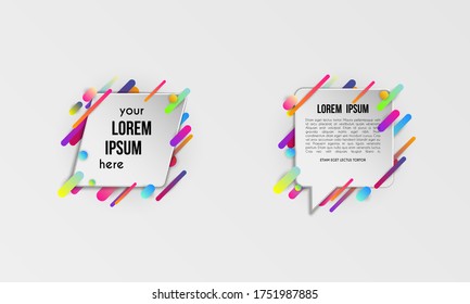 Set of colorful templates with abstract gradient shapes. Neon color lines and cards in a modern trendy design style. Futuristic vector lined background
