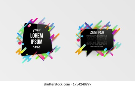 Set of colorful templates with abstract gradient shapes. Neon color lines and cards in a modern trendy design style. Futuristic vector lined background