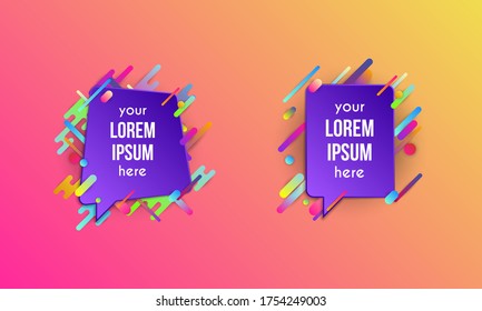 Set of colorful templates with abstract gradient shapes. Neon color lines and cards in a modern trendy design style. Futuristic vector lined background