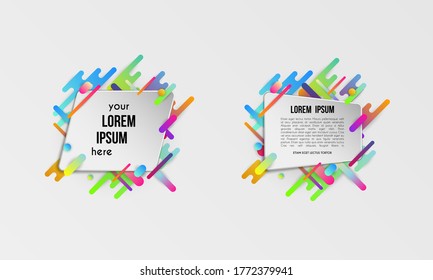 Set of colorful templates with abstract gradient shapes. Neon color lines and cards in a modern trendy design style. Futuristic vector lined background