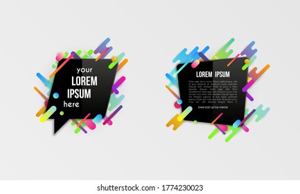 Set of colorful templates with abstract gradient shapes. Neon color lines and cards in a modern trendy design style. Futuristic vector lined background