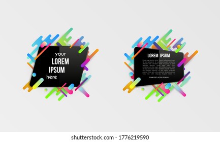 Set of colorful templates with abstract gradient shapes. Neon color lines and cards in a modern trendy design style. Futuristic vector lined background