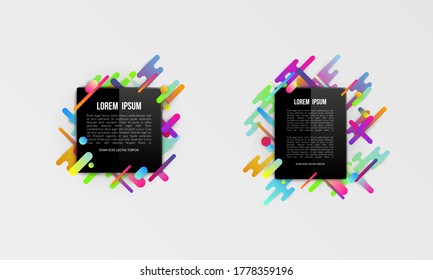 Set of colorful templates with abstract gradient shapes. Neon color lines and cards in a modern trendy design style. Futuristic vector lined background