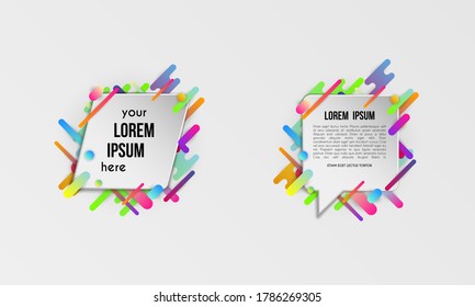 Eine Reihe von bunten Vorlagen mit abstrakten Farbverlauf-Formen. Neonfarben und -karten in modernem Design. Futuristische Vektorgrafik-Hintergrund
