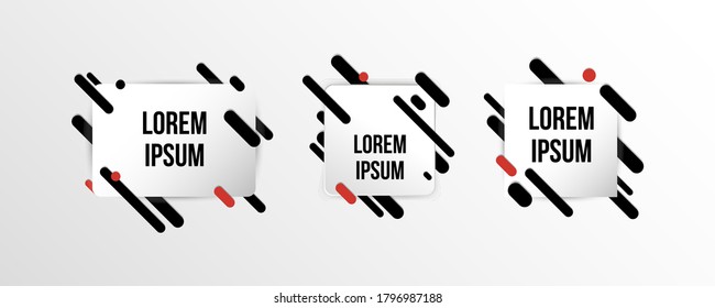 Set of colorful templates with abstract gradient shapes. Neon color lines and cards in a modern trendy design style. Futuristic vector lined background