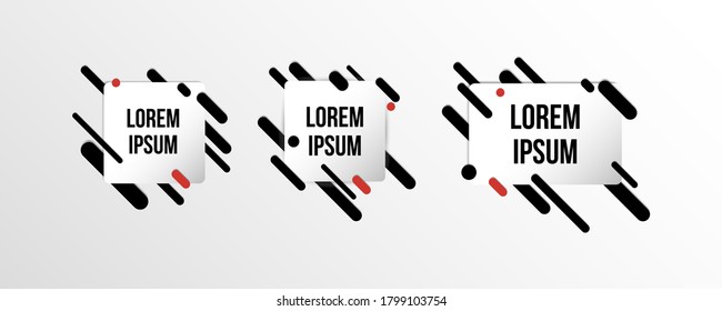 Set of colorful templates with abstract gradient shapes. Neon color lines and cards in a modern trendy design style. Futuristic vector lined background