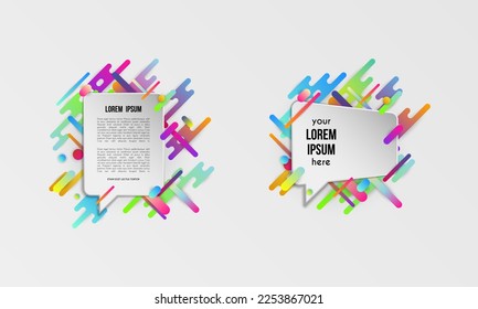 Set of colorful templates with abstract gradient shapes. Neon color lines and cards in a modern trendy design style. Futuristic vector lined background