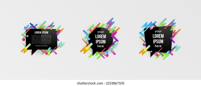 Eine Reihe von bunten Vorlagen mit abstrakten Farbverlauf-Formen. Neonfarben und -karten in modernem Design. Futuristische Vektorgrafik-Hintergrund