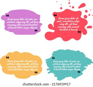 Set of colorful templates for quotes